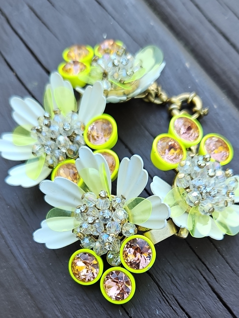 Floral Crystal Statement Bracelet